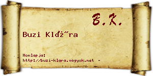 Buzi Klára névjegykártya